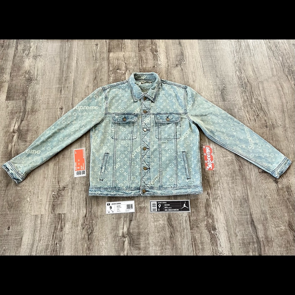 Custom handmade LV supreme collab Jean Jacket